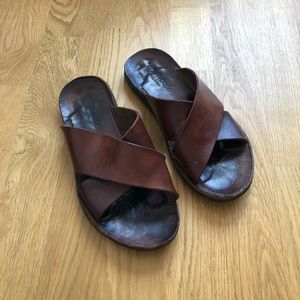 Gravity Pope brown leather sandals